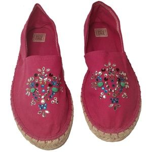 Pink Gem Stone Espadrilles